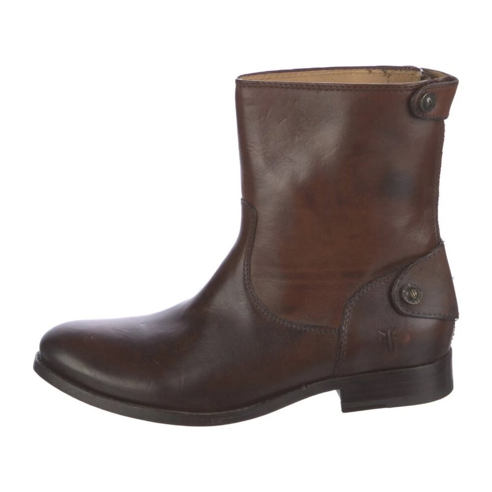 Frye Brown Leather Designer Ankle Boots Women's size 9 1/2